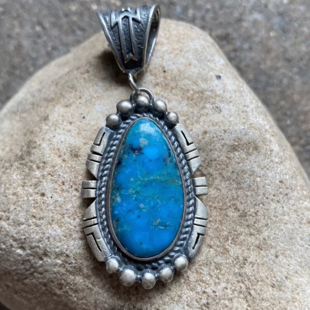 Nativeamerican Sterlingsilver Turquoisependant.P S - image 2